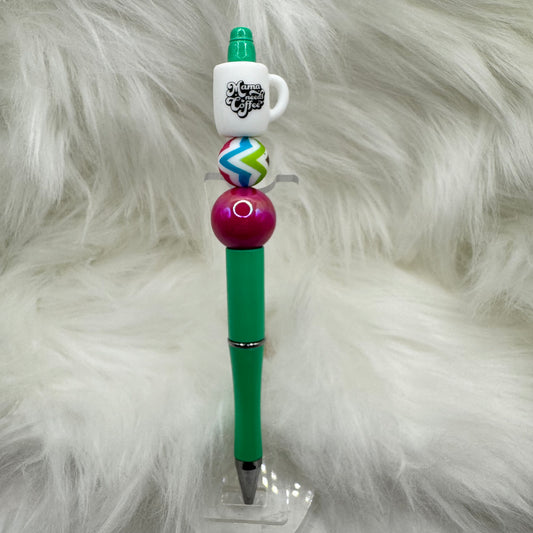 Mama Need Coffee Silicone Focal Bead Pen