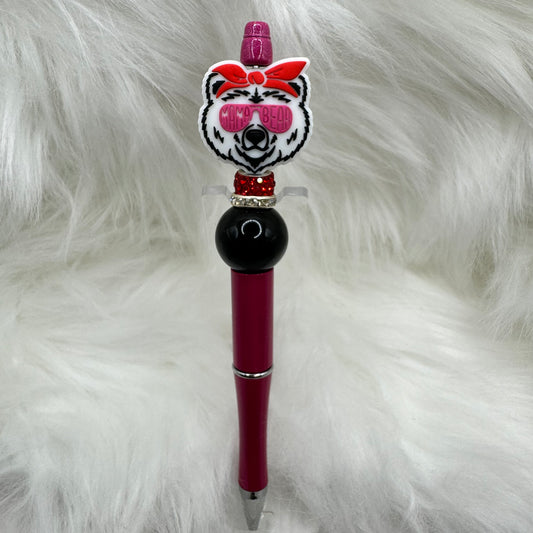 Mama Bear Silicone Focal Bead Pen