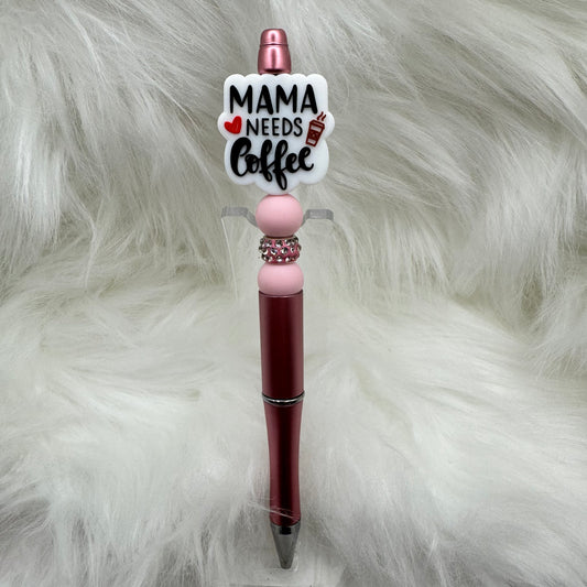 Mama Needs Coffee 2 Silicone Focal Bead Pen