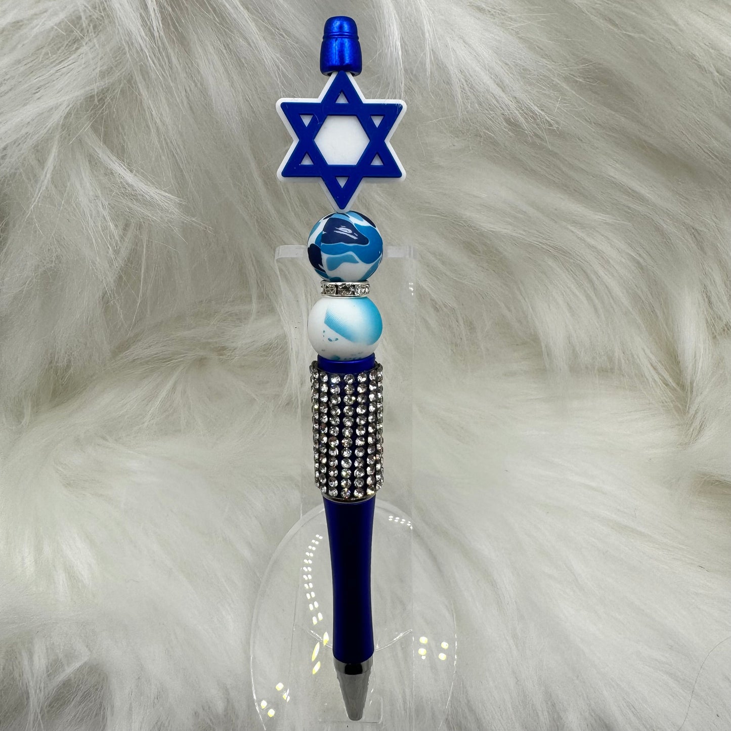 Star of David Pen with Rhinestones [Blue]