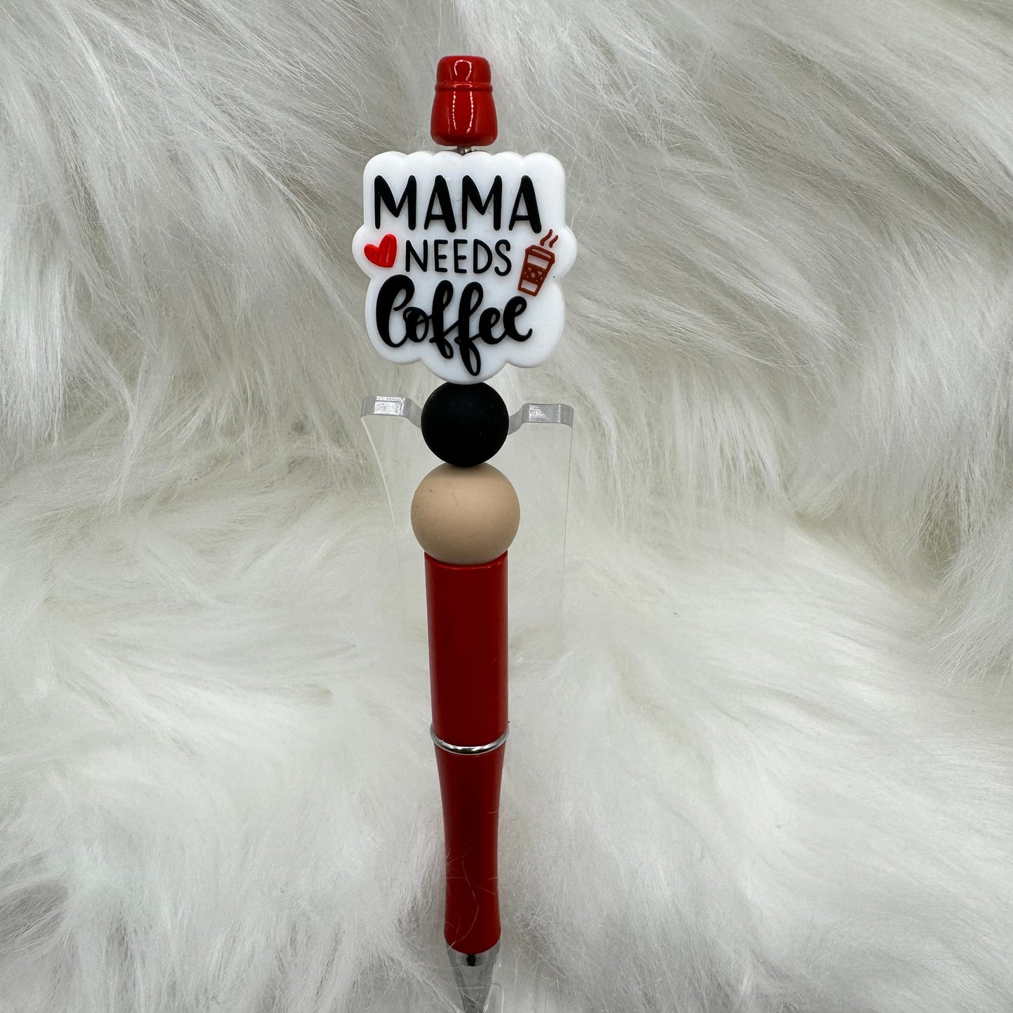 Mama Needs Coffee 3 Silicone Focal Bead Pen