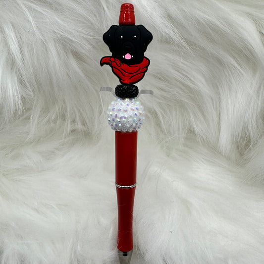 Black Lab Silicone Focal Bead Pen